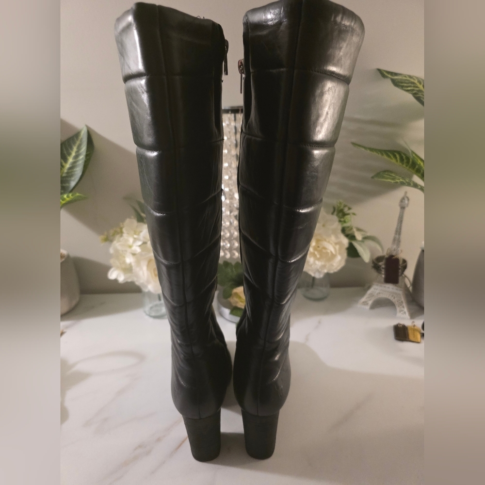 RUDSAK Black Quilted Leather Knee-High Boots - Picture 2 of 11